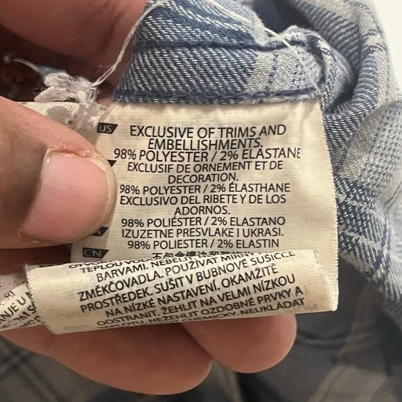 511 Tactical Shirt‎ Mens Medium Blue Gary Plaid Hunting Camping Hiking Outdoors - Picture 8 of 8